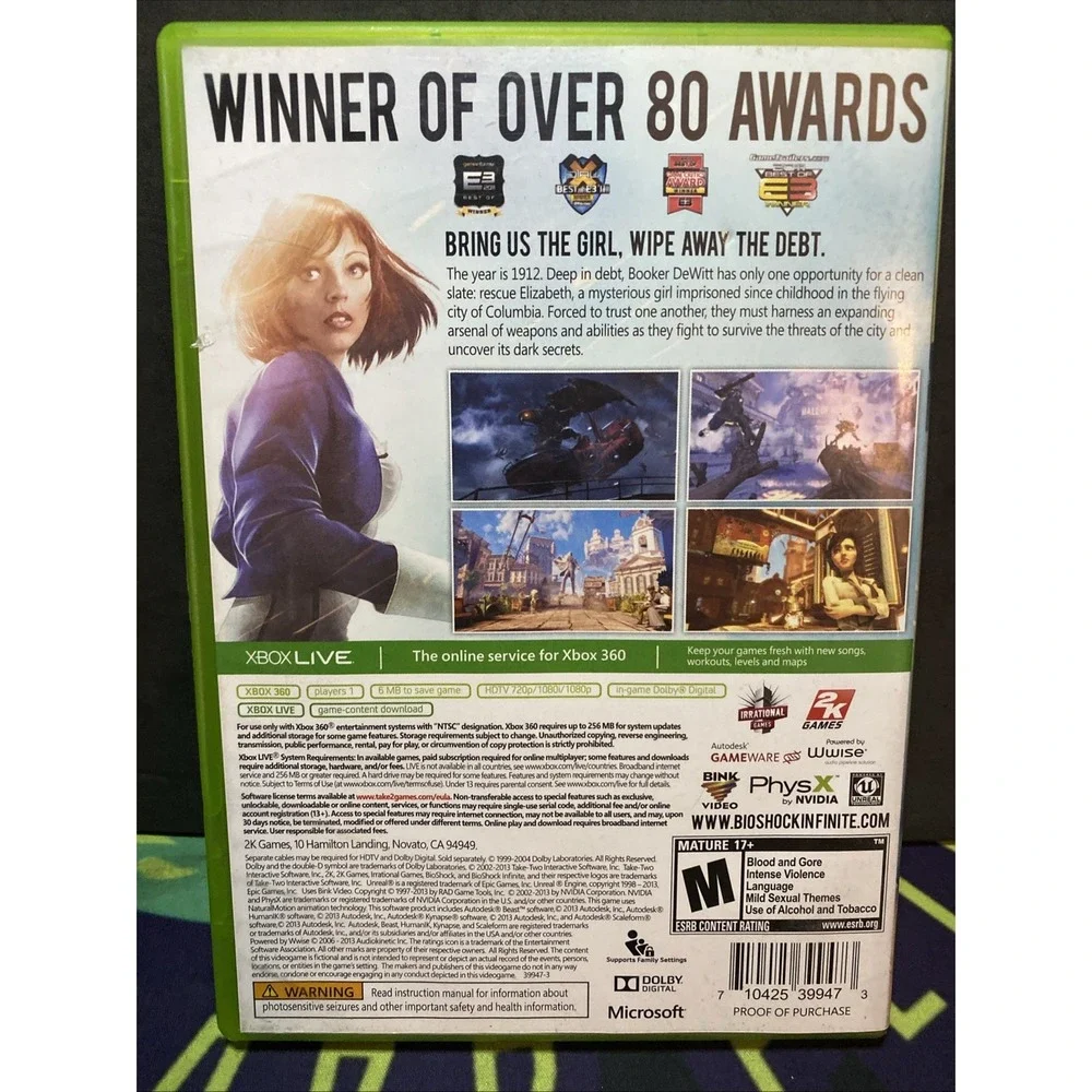 BioShock Infinite (Microsoft Xbox 360, 2013) TESTED